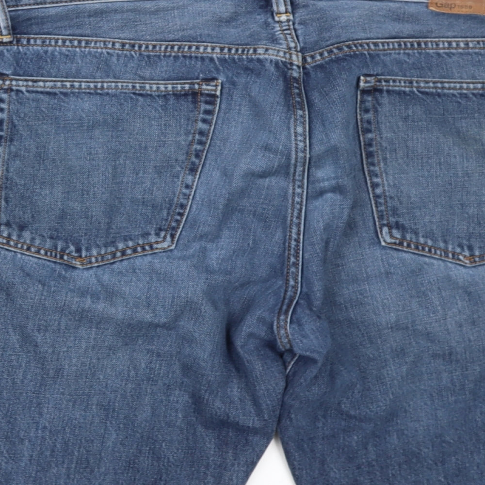 Gap Mens Blue  Denim Biker Shorts Size 34 - Customised Cropped