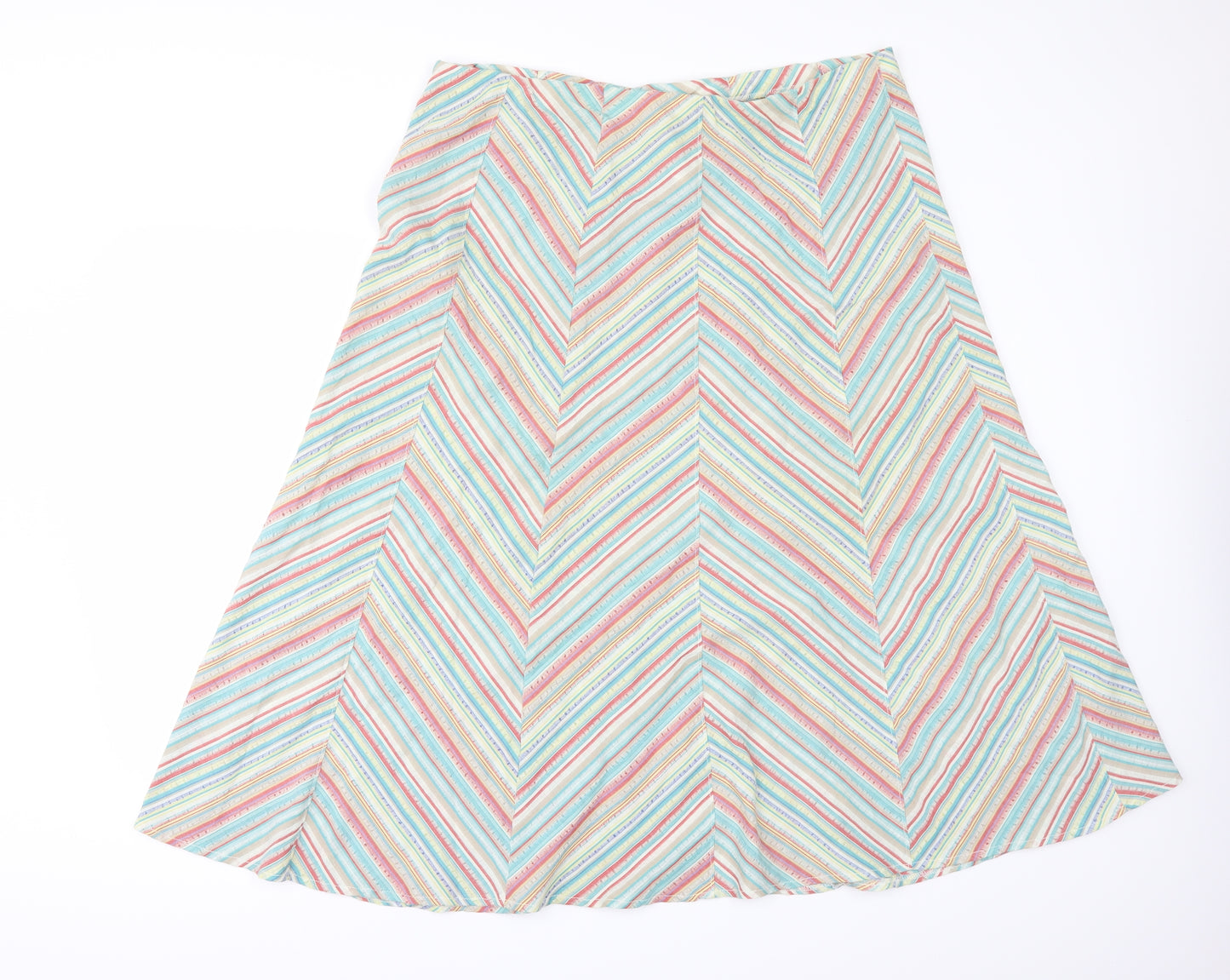 Marks and Spencer Womens Multicoloured Striped  A-Line Skirt Size 18