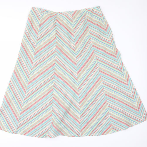 Marks and Spencer Womens Multicoloured Striped  A-Line Skirt Size 18