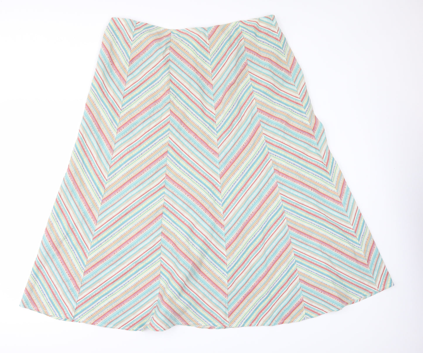 Marks and Spencer Womens Multicoloured Striped  A-Line Skirt Size 18