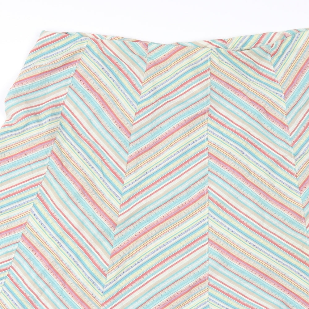 Marks and Spencer Womens Multicoloured Striped  A-Line Skirt Size 18
