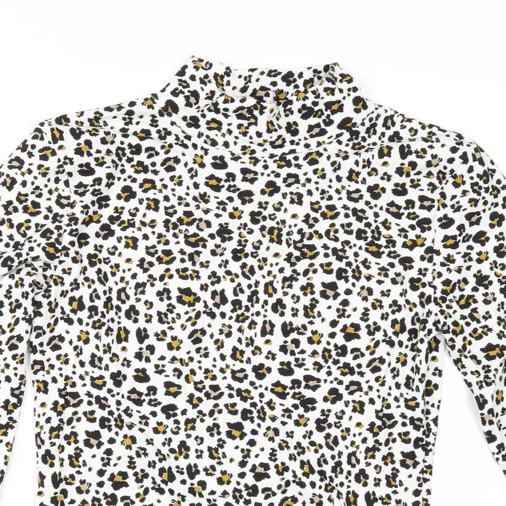 Marks and Spencer Womens White Animal Print  Basic T-Shirt Size 6