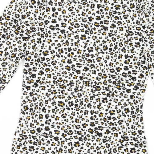 Marks and Spencer Womens White Animal Print  Basic T-Shirt Size 6