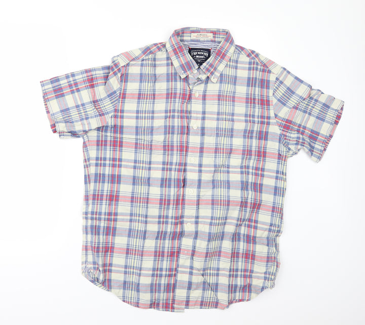 THE NEW IVY BRAND Mens Multicoloured Check Button-Up Size M