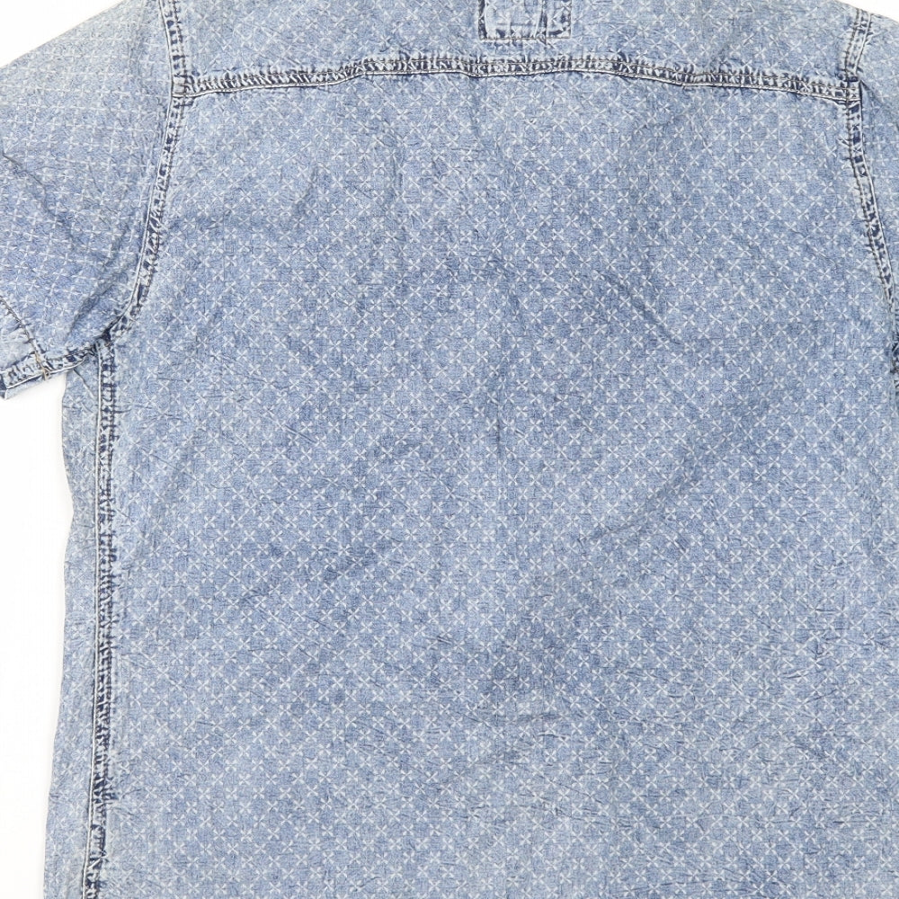 River Island Mens Blue  Denim  Button-Up Size S