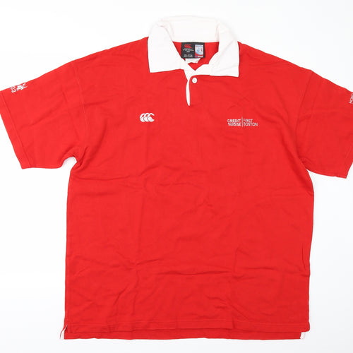 Canterbury Mens Red   Pullover Polo Size L