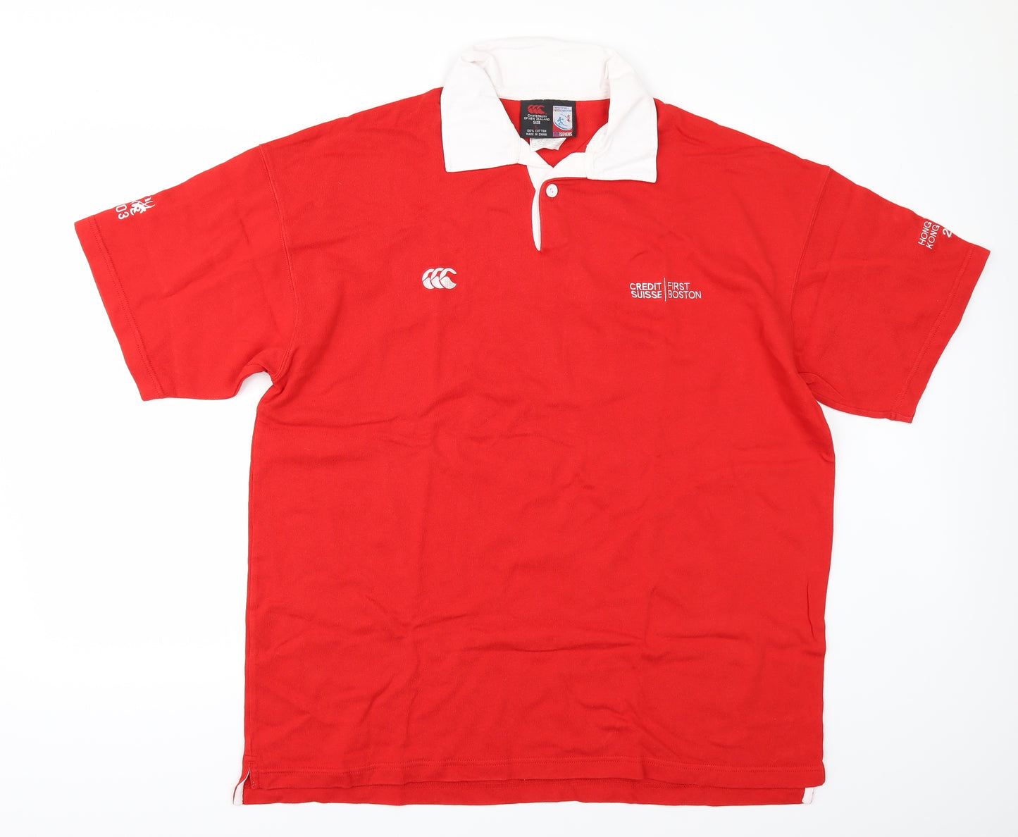 Canterbury Mens Red   Pullover Polo Size L