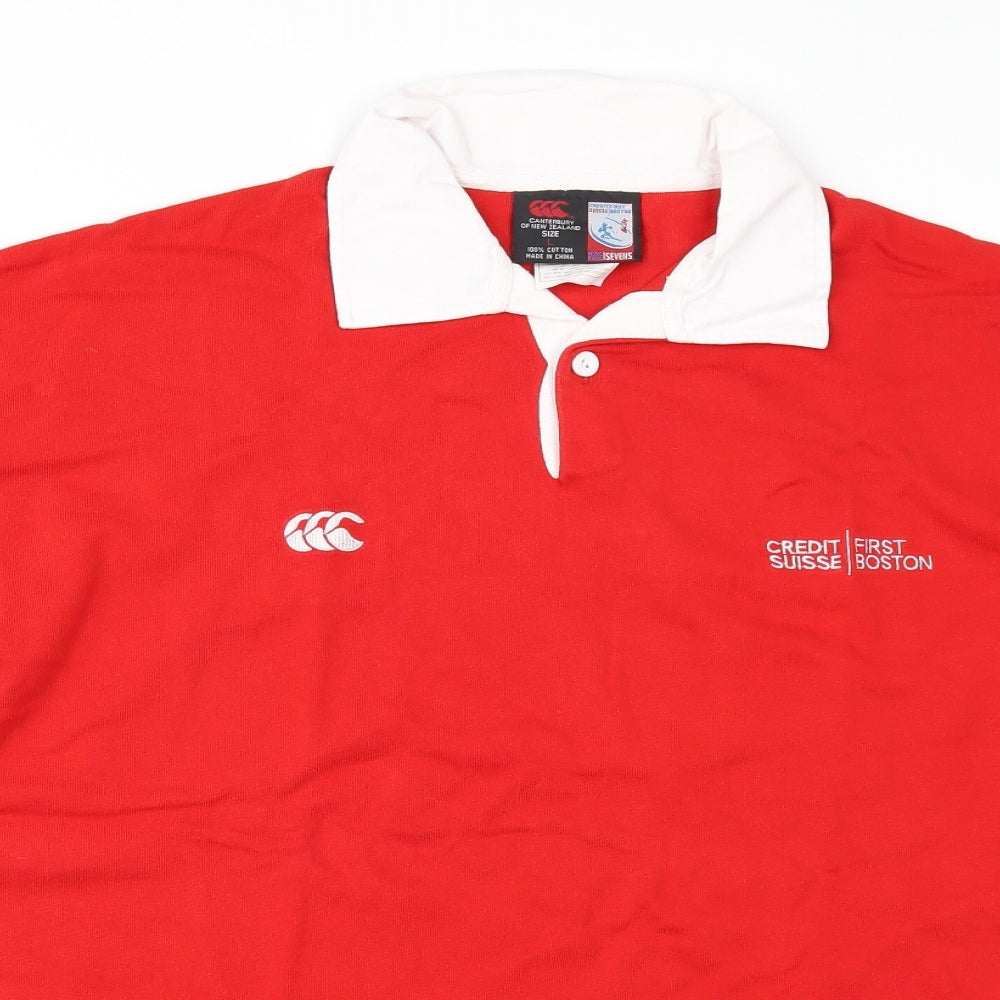 Canterbury Mens Red   Pullover Polo Size L
