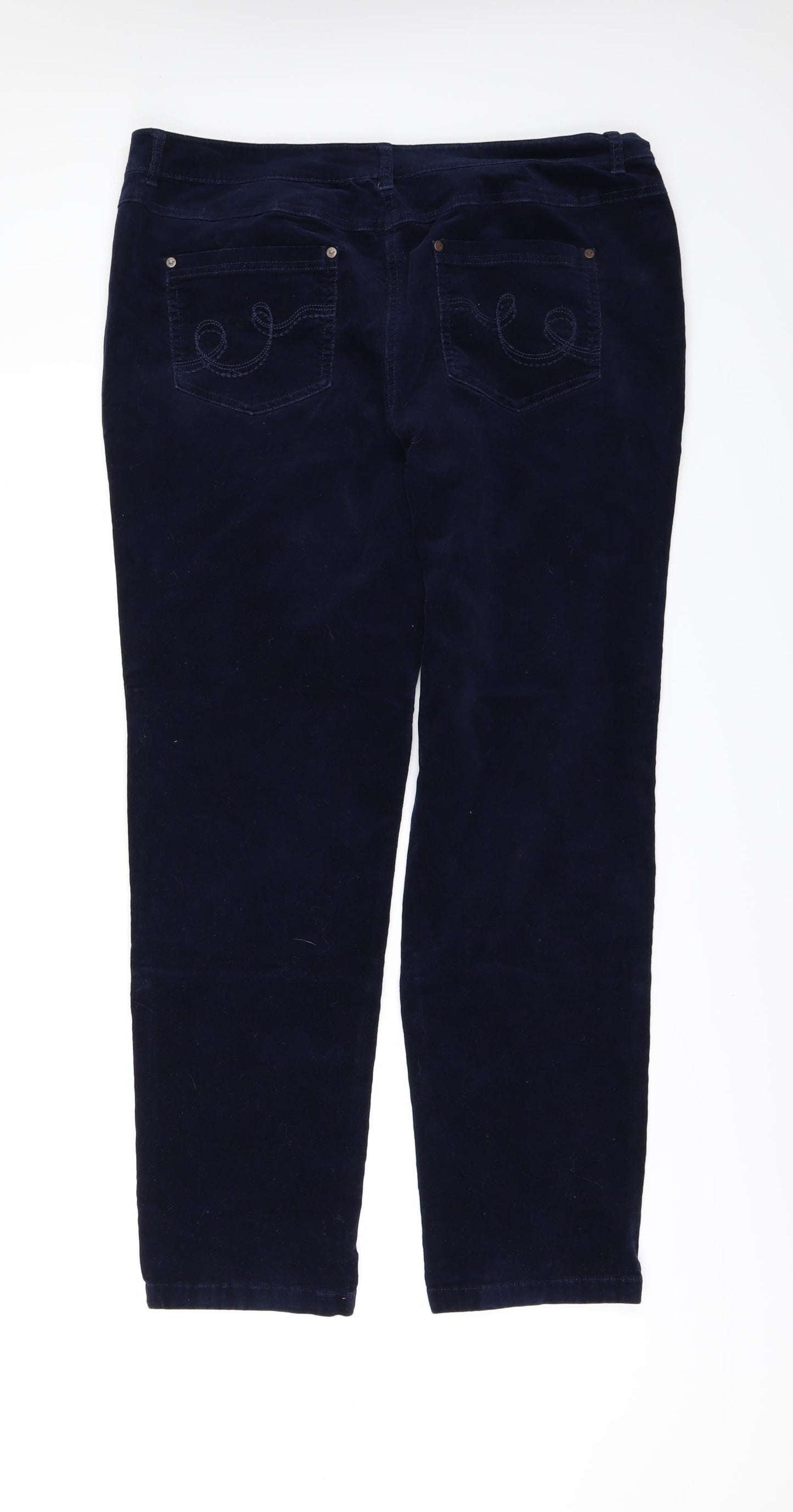 EWM Womens Black  Corduroy Straight Jeans Size 18 L29 in