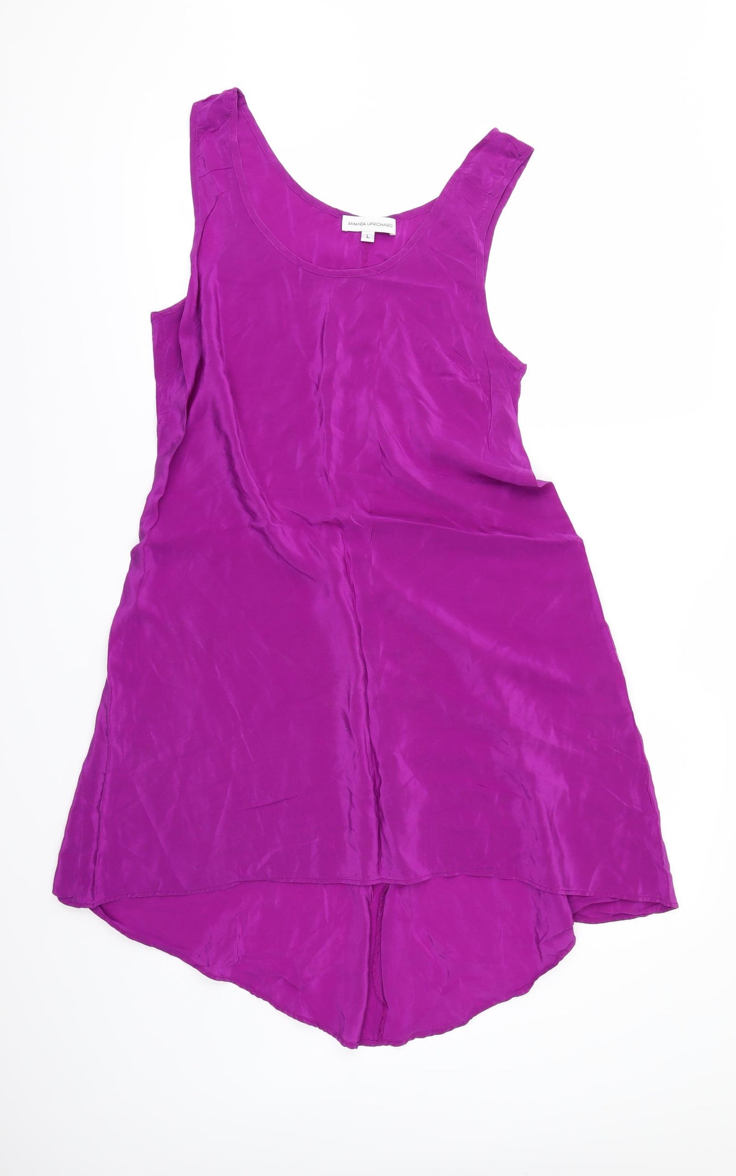 Amanda Uprichard Womens Pink   Camisole Blouse Size L  - Dipped hem