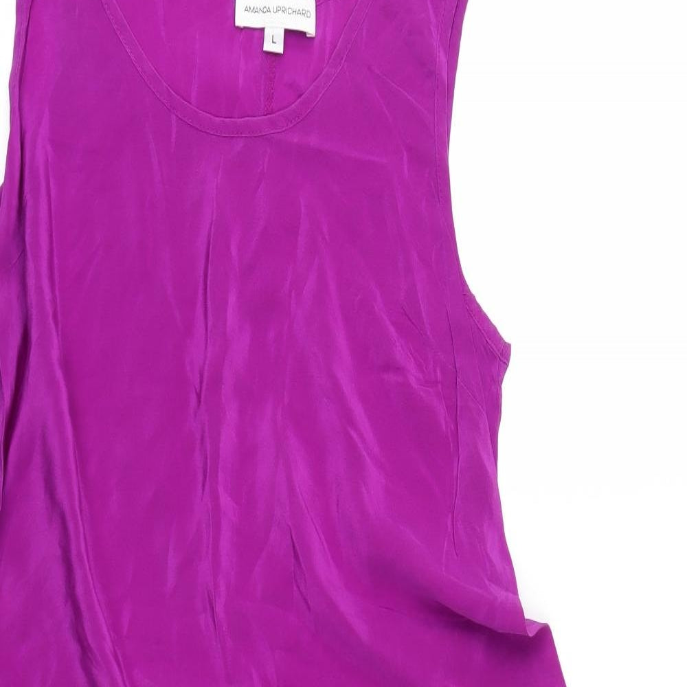 Amanda Uprichard Womens Pink   Camisole Blouse Size L  - Dipped hem
