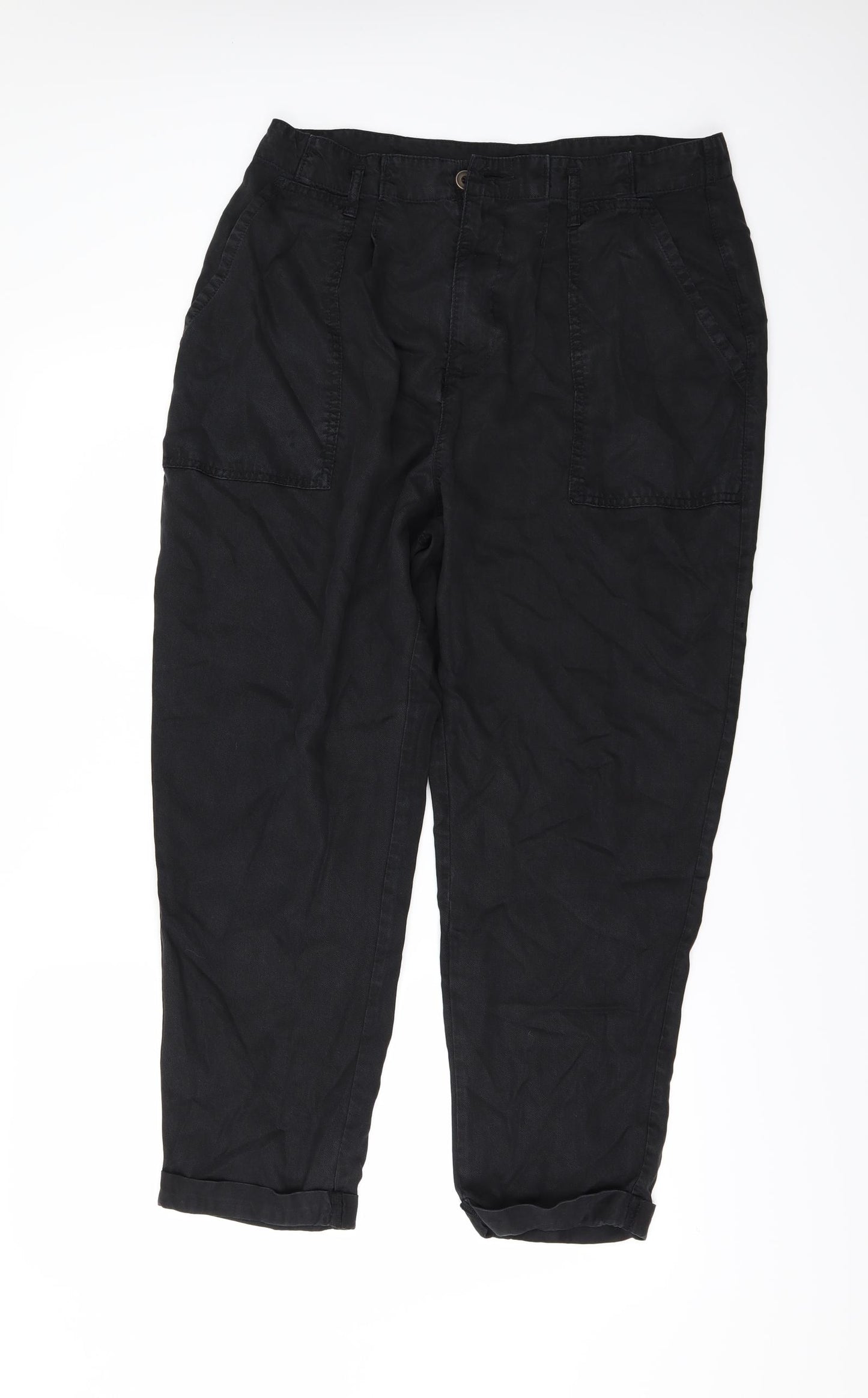 F&F Womens Black   Trousers  Size 16 L27 in
