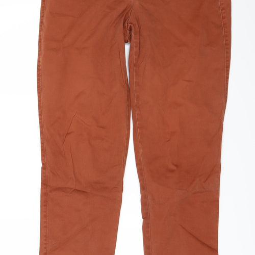 Lands' End Womens Orange  Denim Straight Jeans Size 8 L27 in