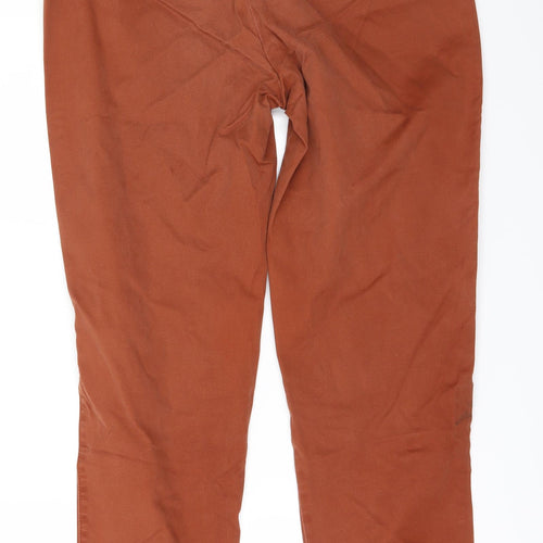 Lands' End Womens Orange  Denim Straight Jeans Size 8 L27 in