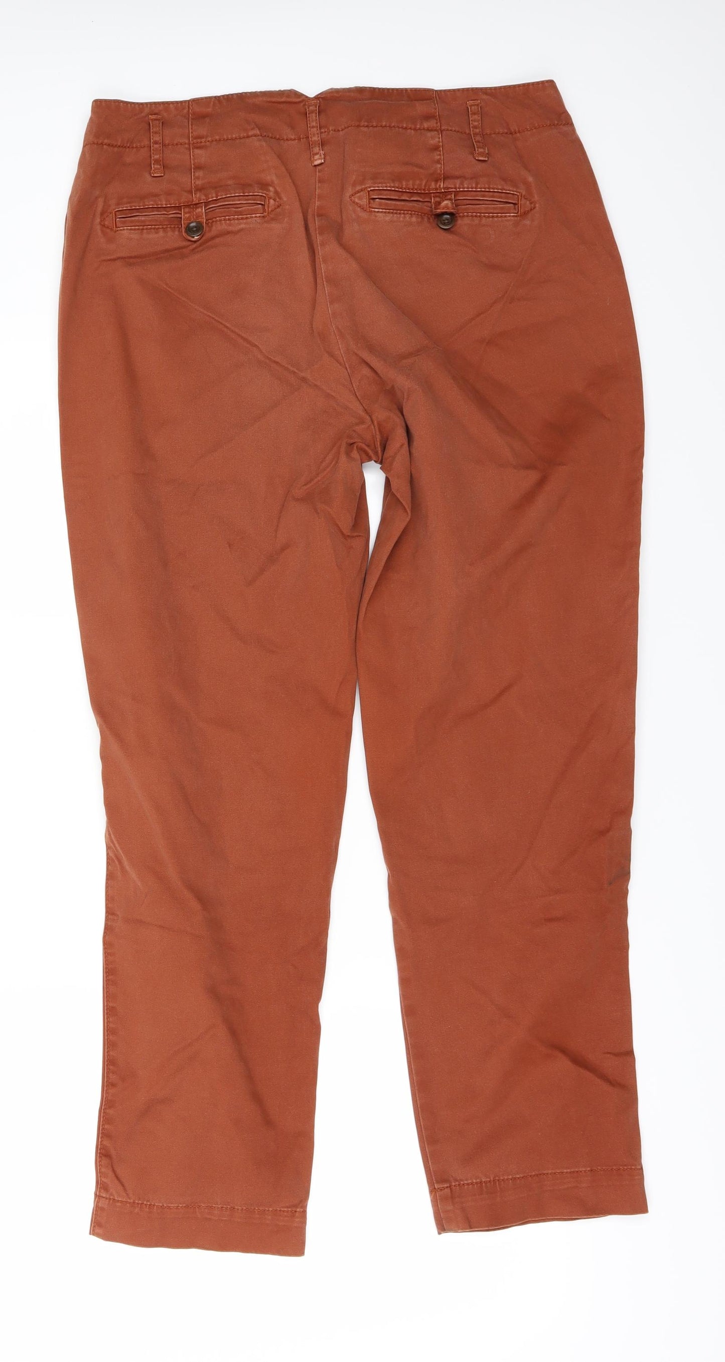 Lands' End Womens Orange  Denim Straight Jeans Size 8 L27 in