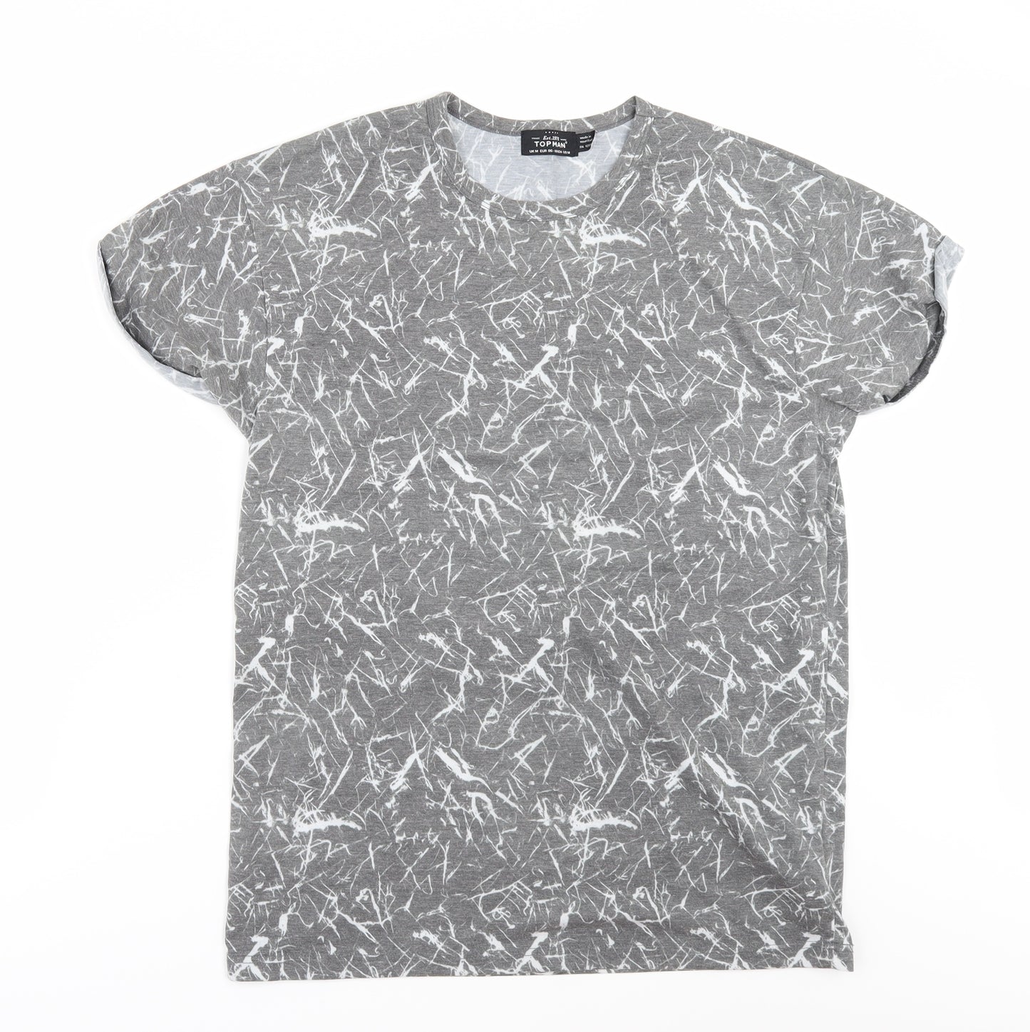 Topman Mens Grey    T-Shirt Size M