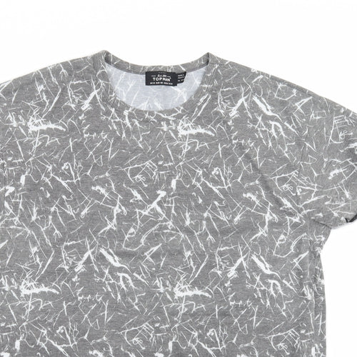 Topman Mens Grey    T-Shirt Size M