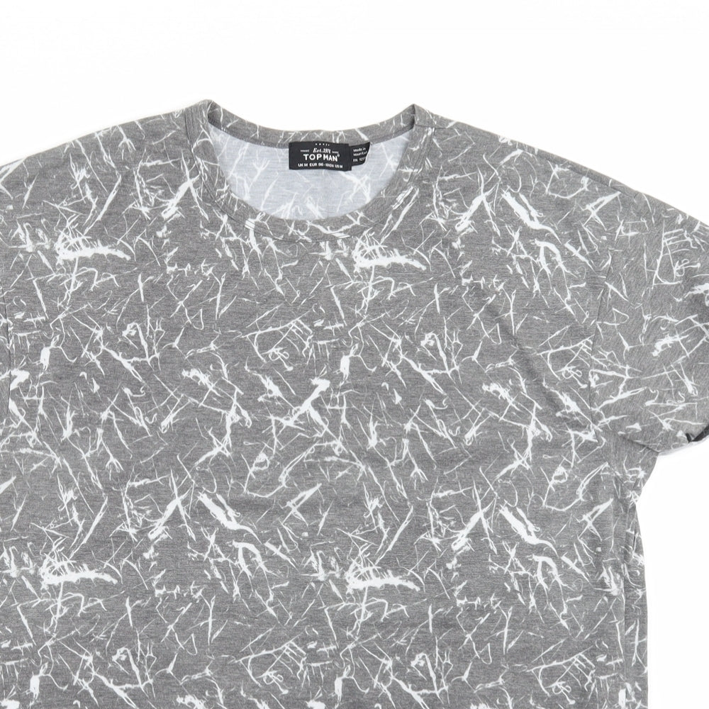 Topman Mens Grey    T-Shirt Size M