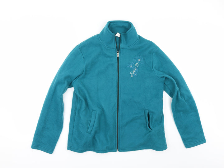 Anne De Lancay Womens Blue Fleece Jacket