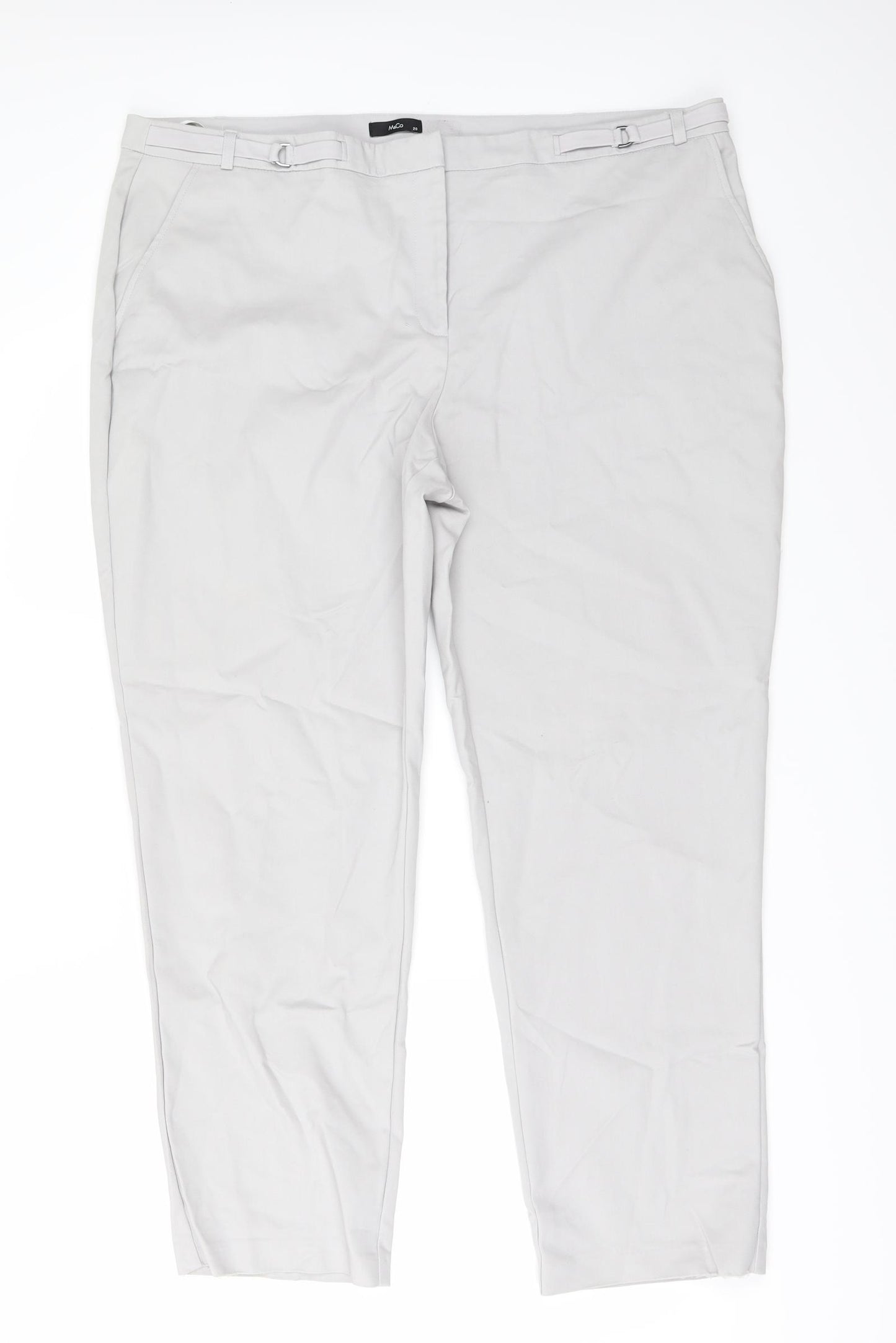 M&Co Womens Silver   Trousers  Size 20 L27 in