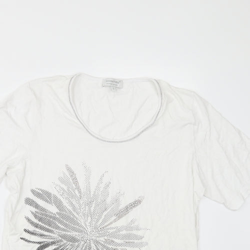 Signature Womens White   Basic T-Shirt Size L