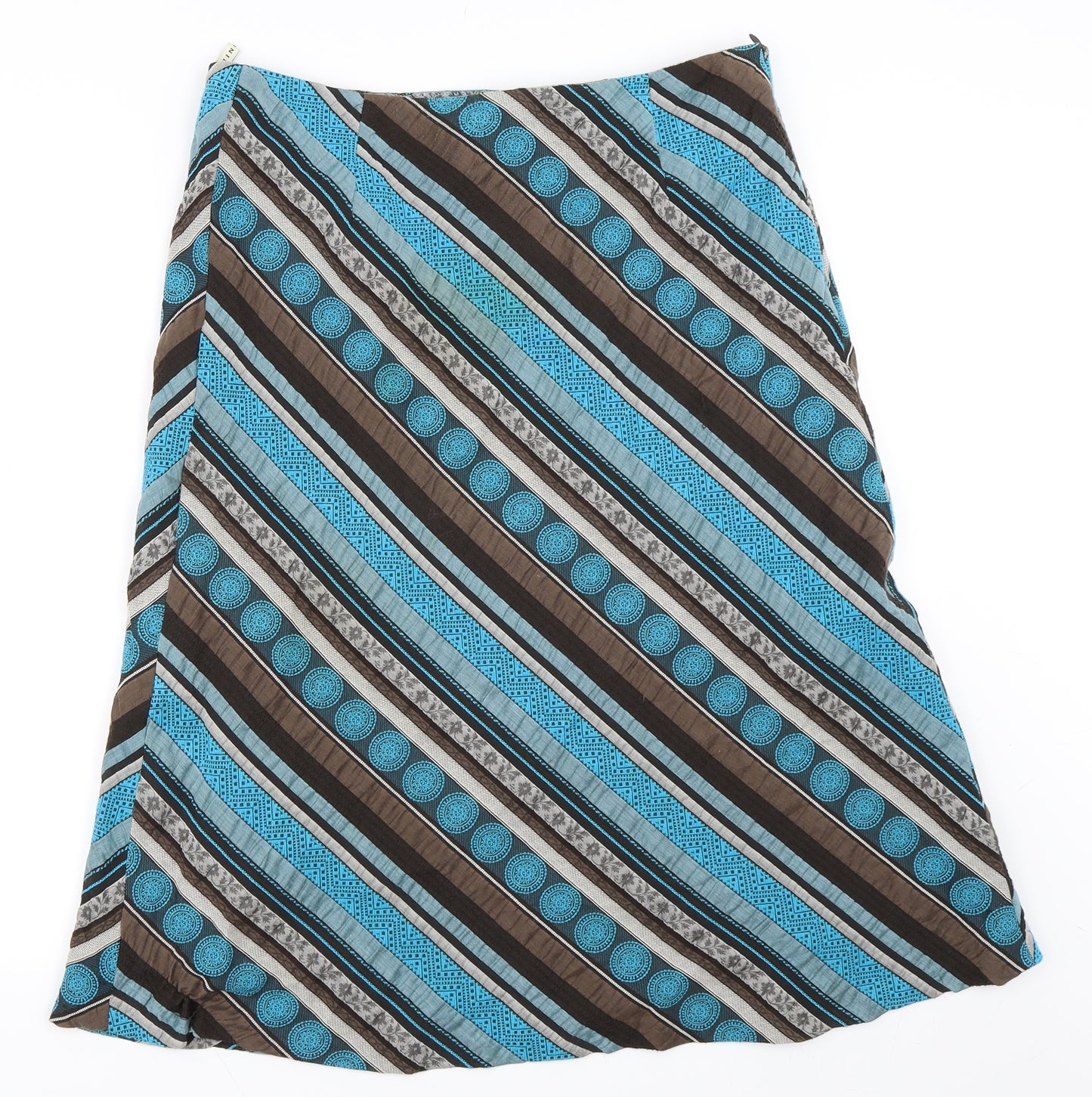 Minuet Womens Blue Geometric  A-Line Skirt Size 14