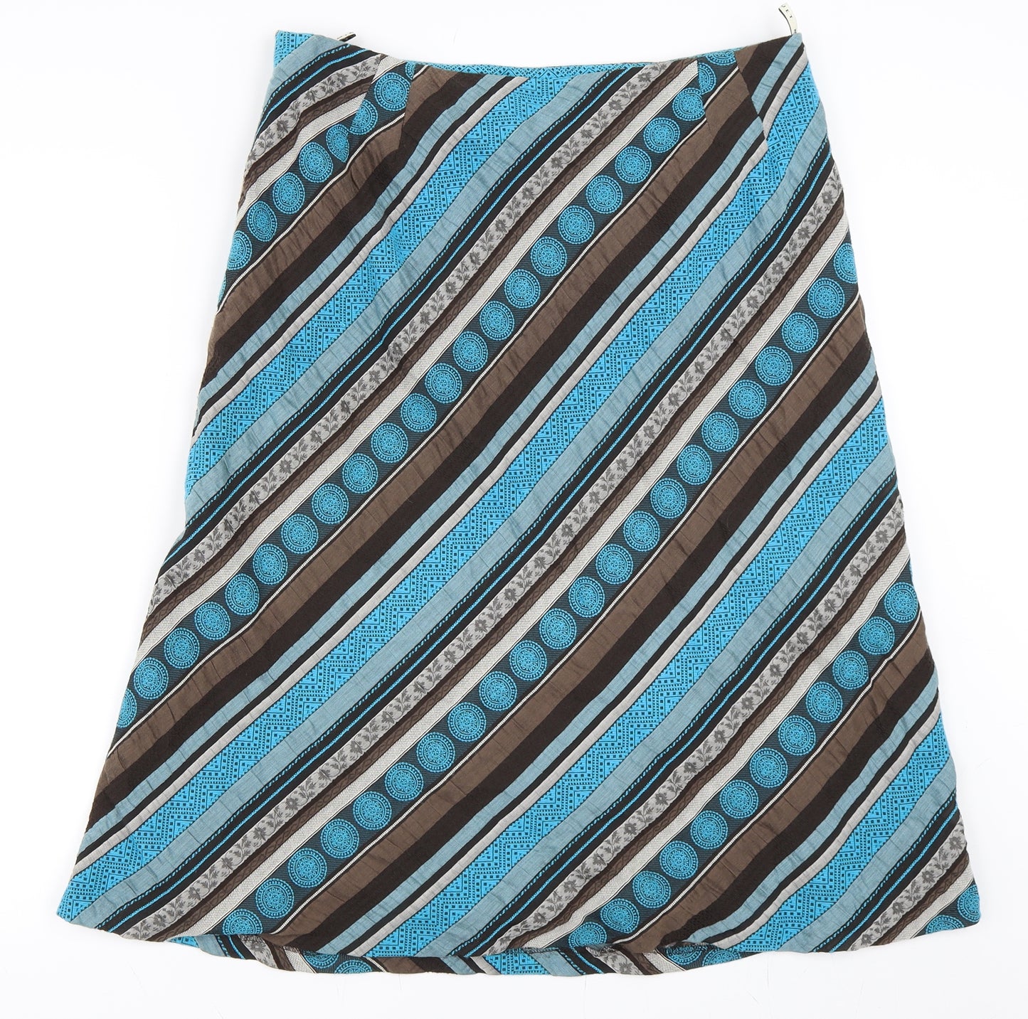 Minuet Womens Blue Geometric  A-Line Skirt Size 14
