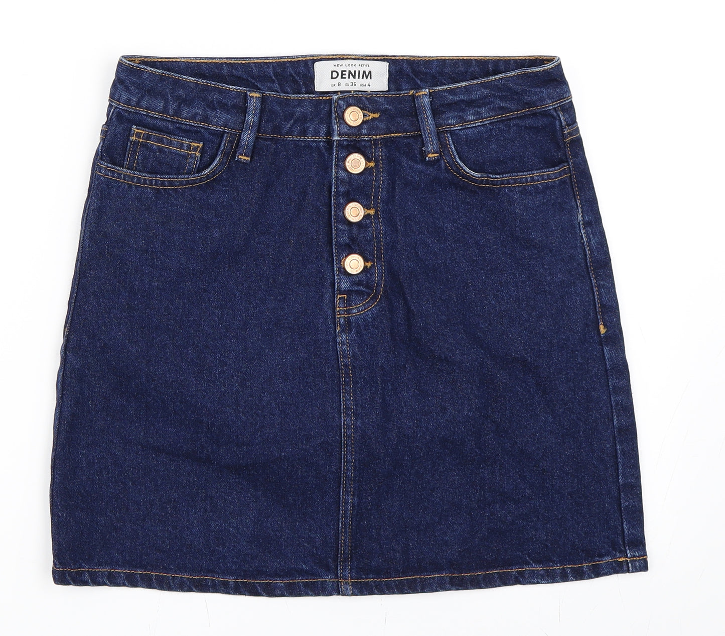 New Look Womens Blue  Denim A-Line Skirt Size 8