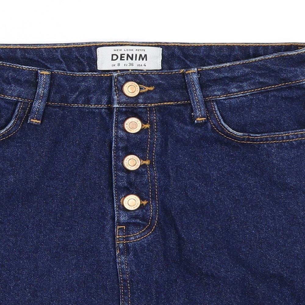 New Look Womens Blue  Denim A-Line Skirt Size 8
