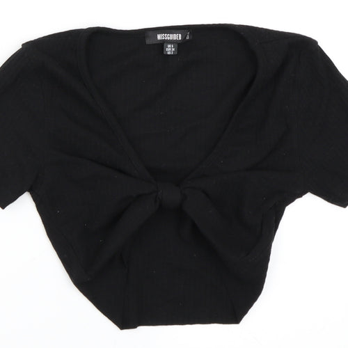 Missguided Womens Black   Cropped T-Shirt Size 6