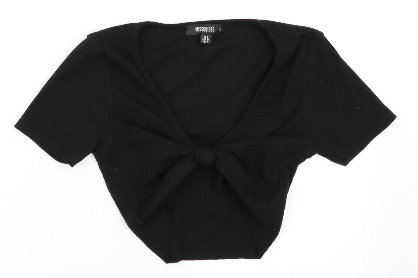 Missguided Womens Black   Cropped T-Shirt Size 6