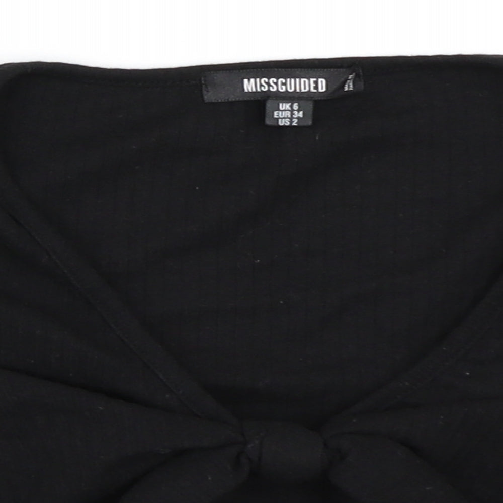 Missguided Womens Black   Cropped T-Shirt Size 6