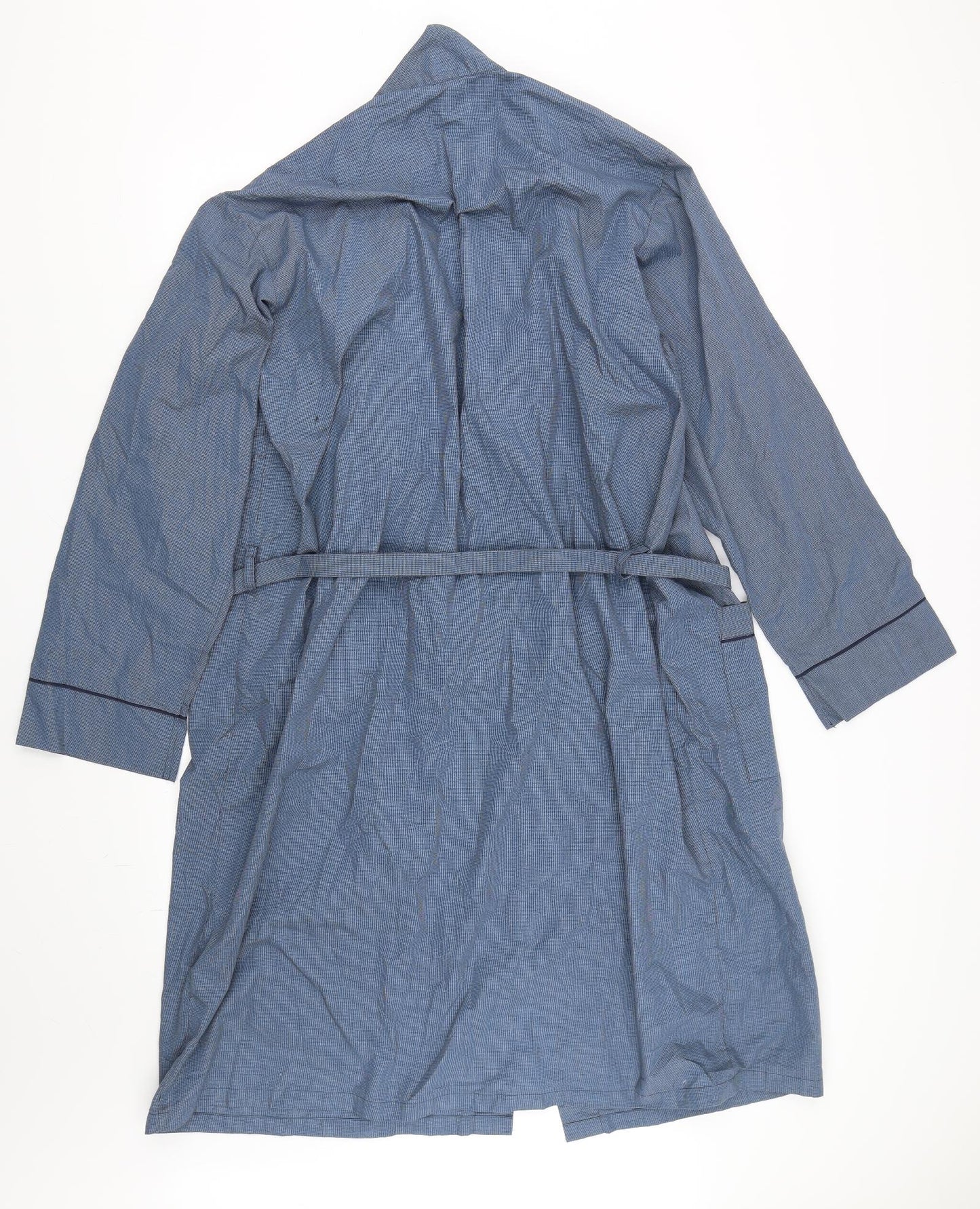 Marks and Spencer Mens Blue Check   Robe Size M