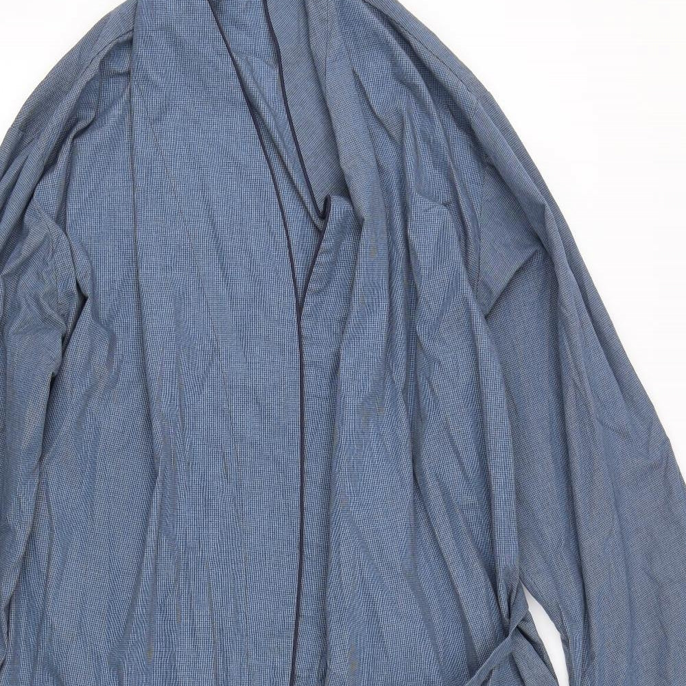 Marks and Spencer Mens Blue Check   Robe Size M