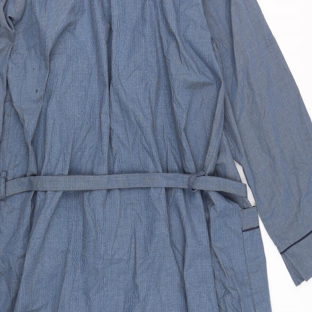 Marks and Spencer Mens Blue Check   Robe Size M