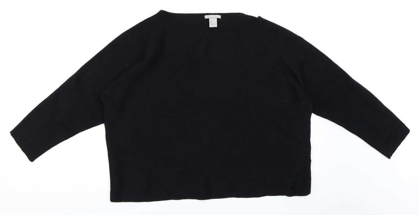 H&M Womens Black   Pullover Jumper Size L
