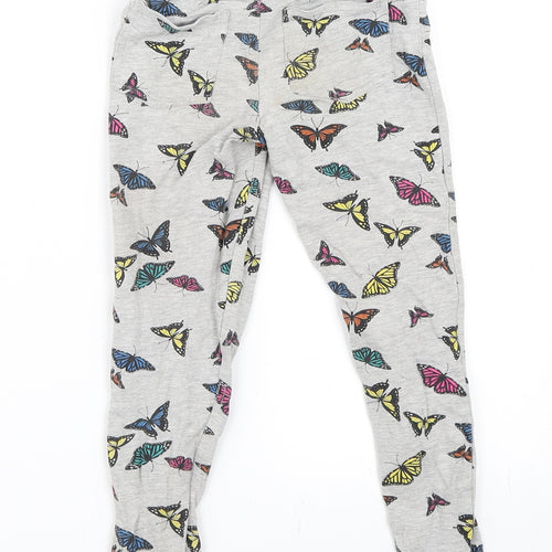Matalan Girls Grey   Capri Trousers Size 7 Years - butterfly
