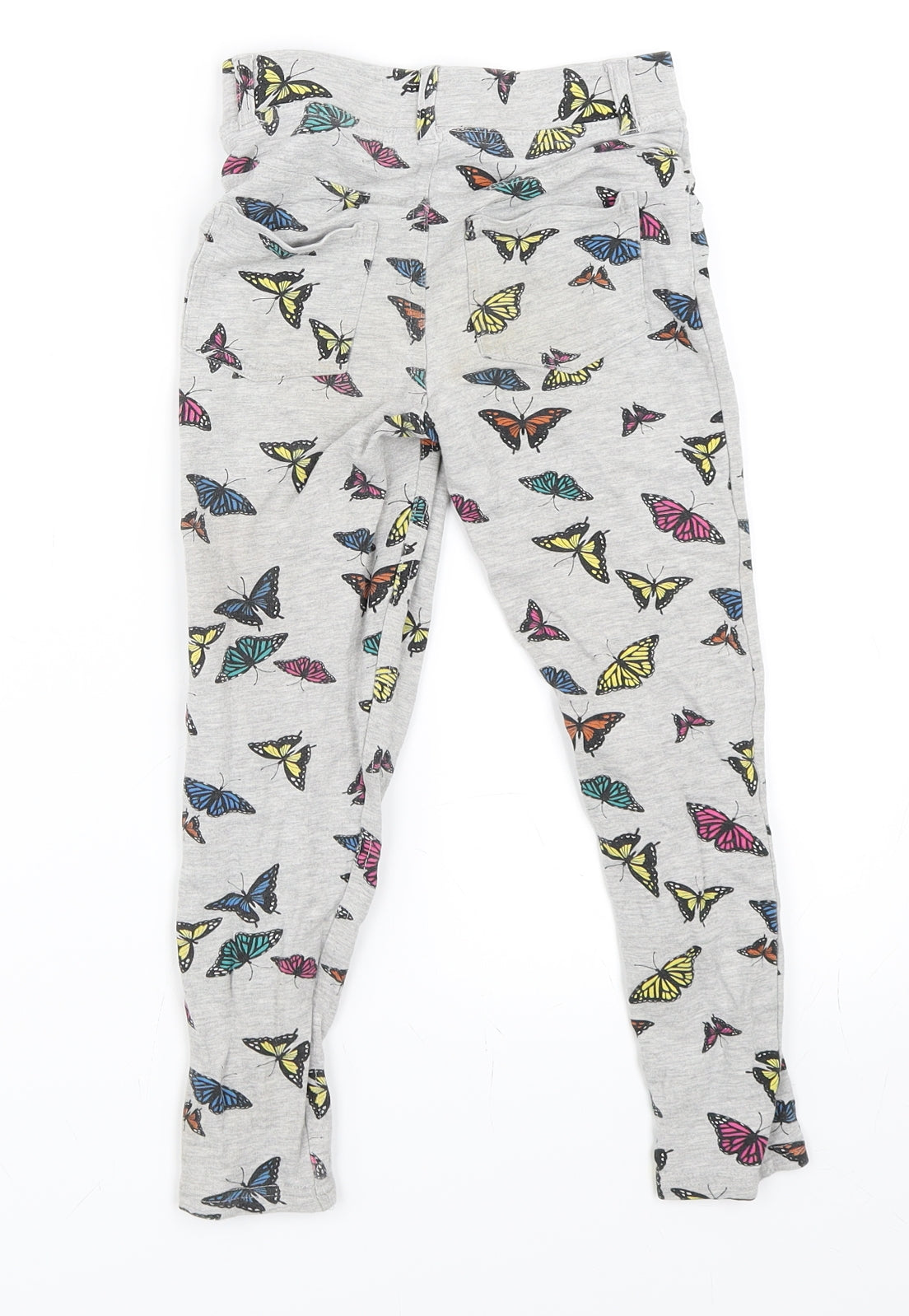 Matalan Girls Grey   Capri Trousers Size 7 Years - butterfly