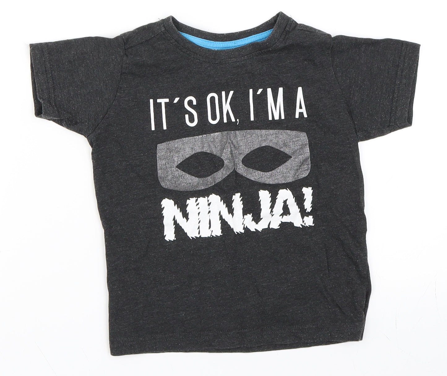 Urban Rascals Boys Grey   Basic T-Shirt Size 3 Years  - Ninja