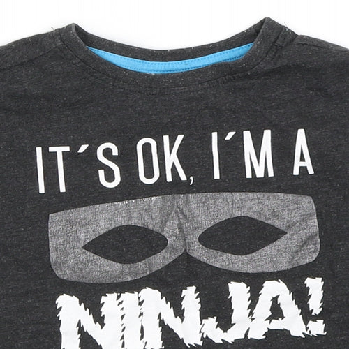 Urban Rascals Boys Grey   Basic T-Shirt Size 3 Years  - Ninja