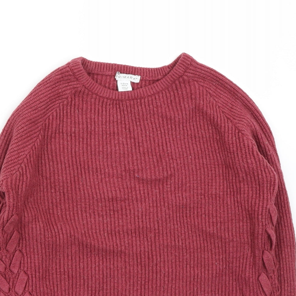 Primark  Girls Red   Pullover Jumper Size 11-12 Years