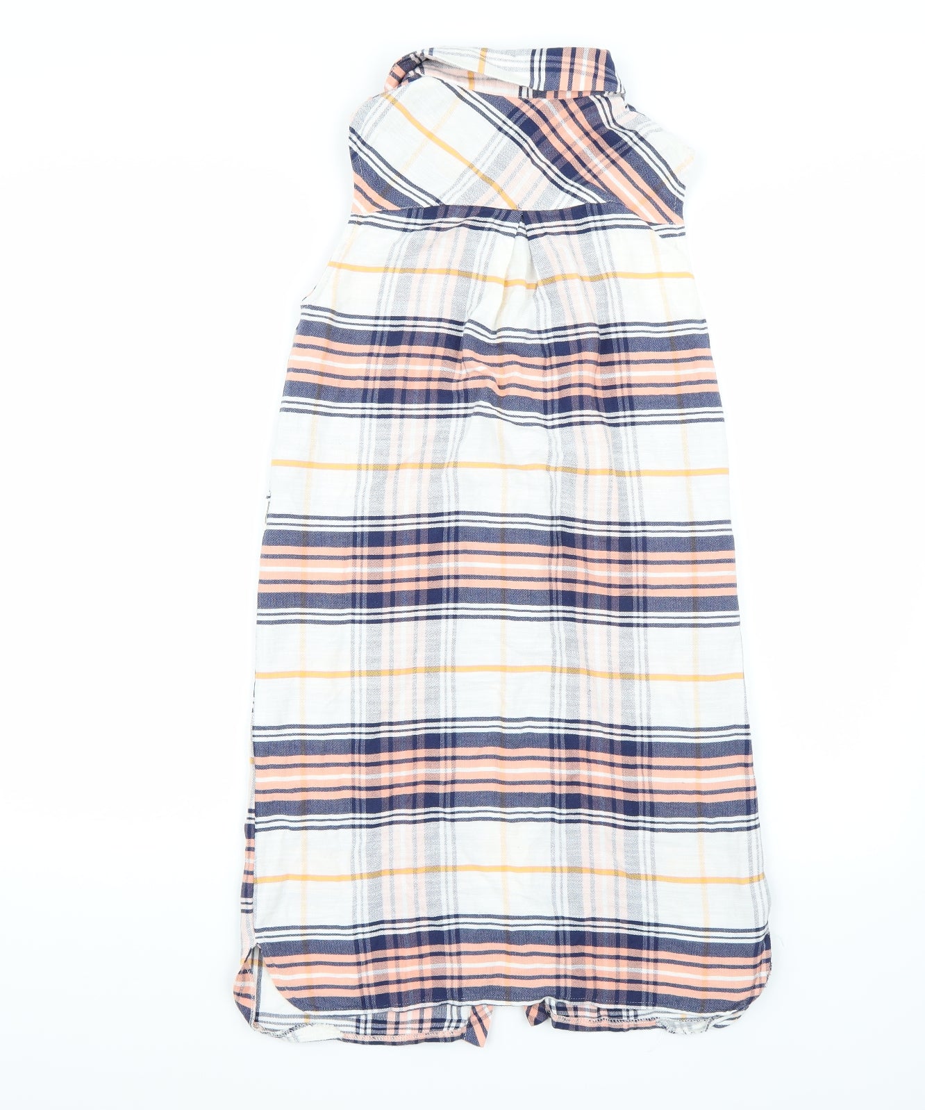 Miss Selfridge Womens White Check  Basic Button-Up Size 4