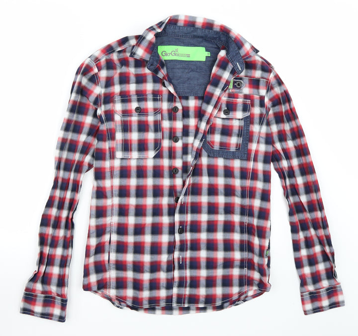 Gio-Goi Womens Red Basic Button-Up Size M