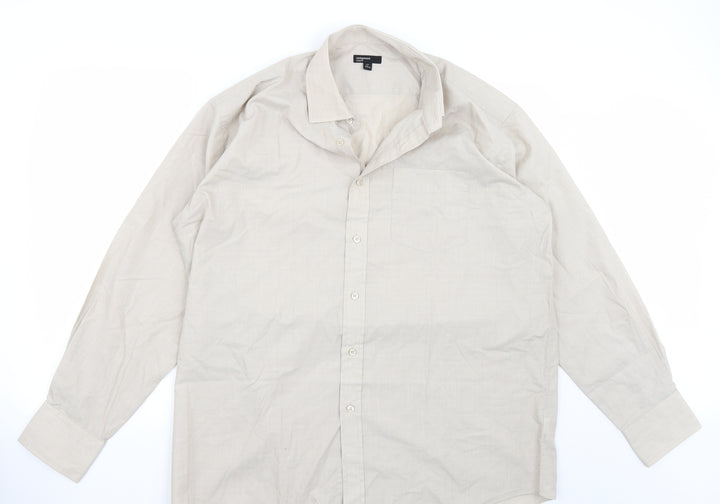 Cedar Wood Mens Beige Button-Up Size 17