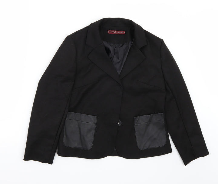 Pixie + diamond Womens Black   Jacket Coat Size 8