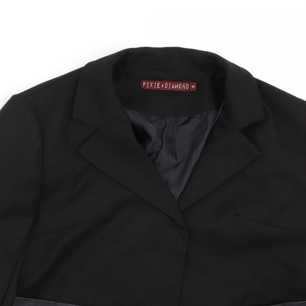 Pixie + diamond Womens Black   Jacket Coat Size 8