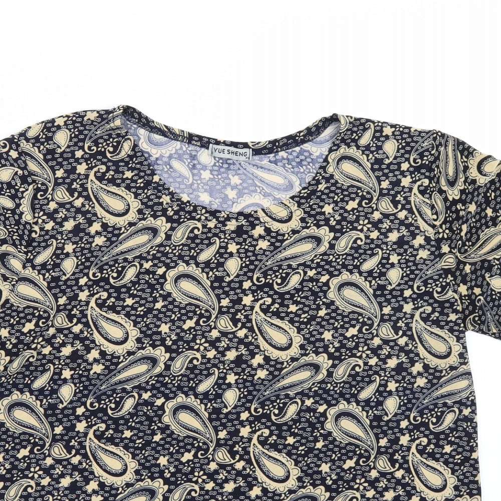 Yue sheng Womens Blue   Basic T-Shirt Size M