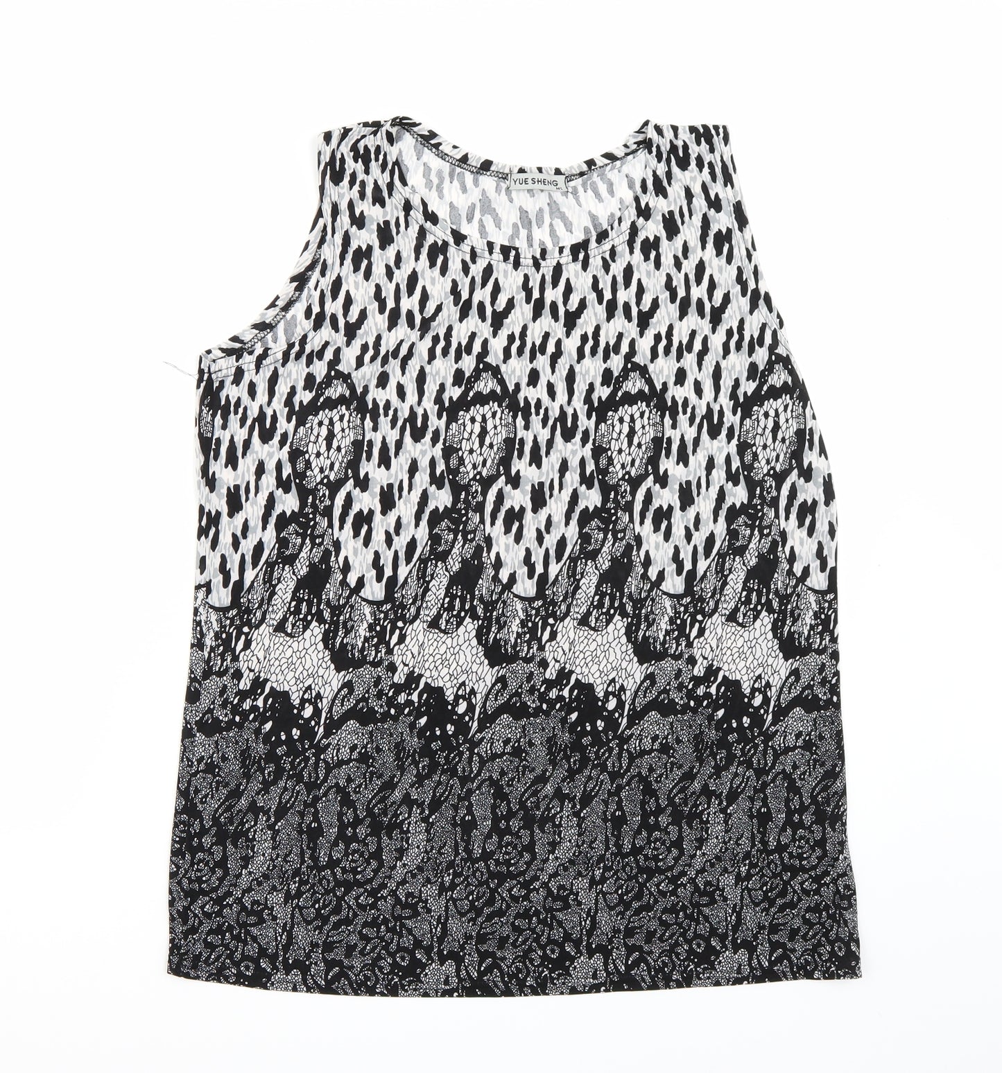 Yue sheng Womens Black   Basic T-Shirt Size M