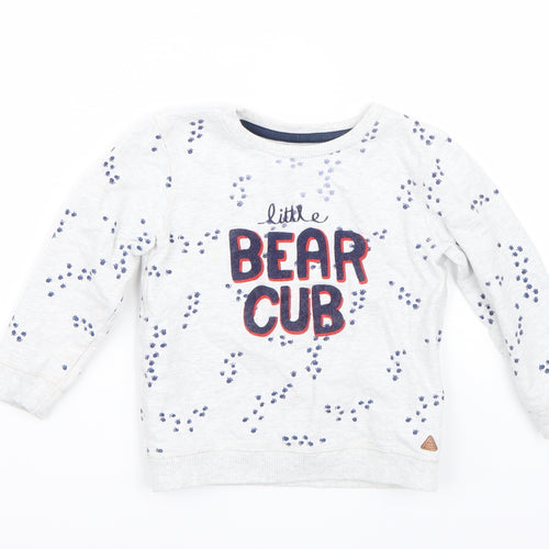 Mothercare Boys White   Pullover Jumper Size 2-3 Years