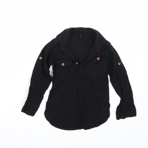 Preworn Girls Black   Basic Blouse Size 2 Years